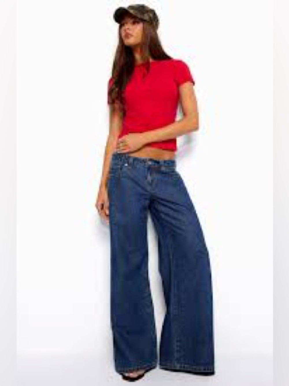 Edikted ultra wide-leg denim jeans low to medium rise New Size Small